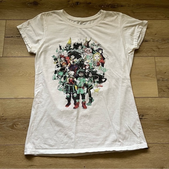 𝅺my hero academia all character white graphic T-shirt short sleeves 100% cotton - Picture 2 of 10